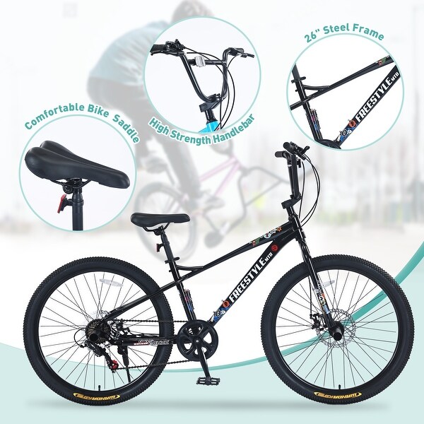 Freestyle Kids Bike Double Disc Brakes 26 Inch Children's